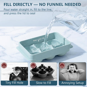 WIBIMEN round ice tray with easy release for flawless ice balls