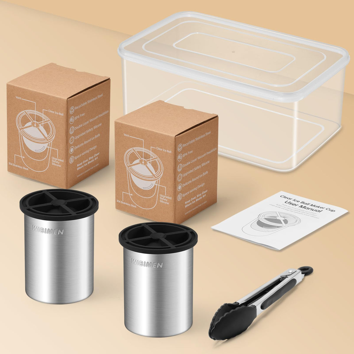 WIBIMEN safe silicone material avoids odors for pure tasting ice.