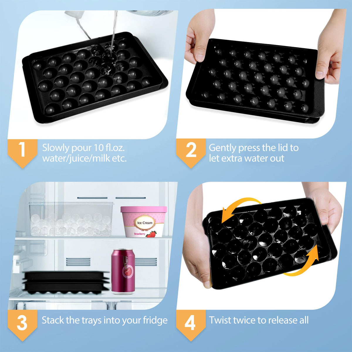 WIBIMEN stylish ice spheres tray creates elegant ice balls.
