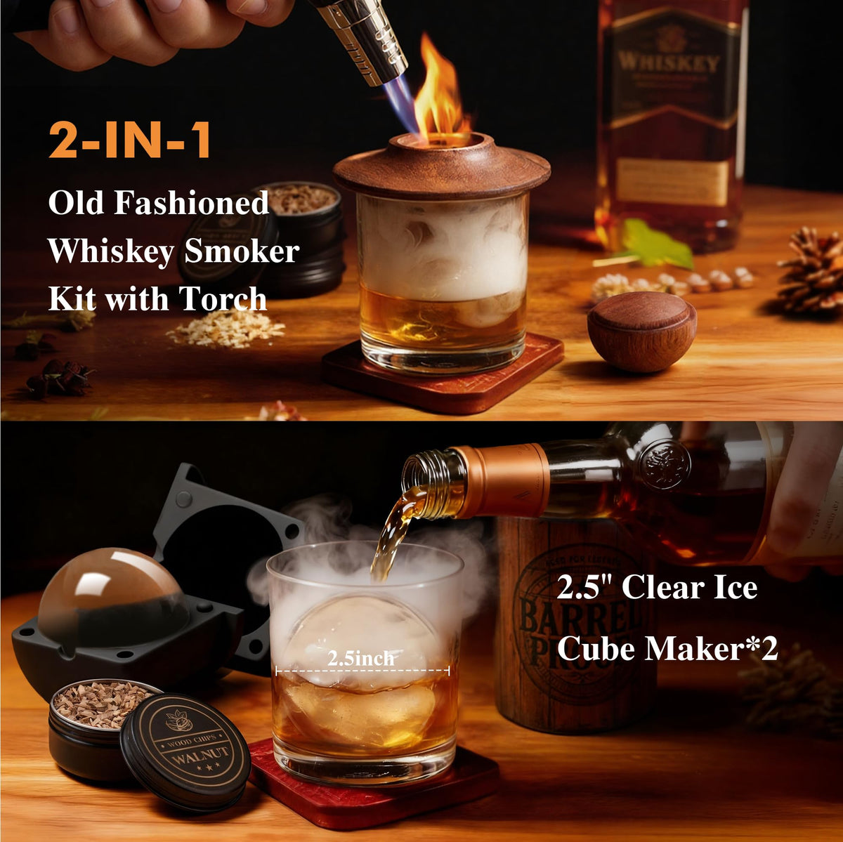 WIBIMEN whiskey smoker kit glasses for tasting rituals.