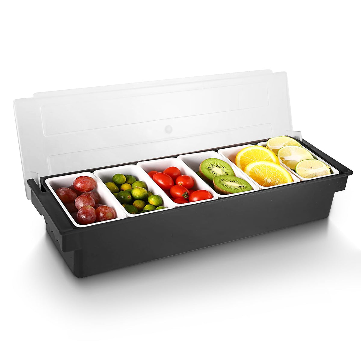 Catering setup shows versatile use at buffets and taco bars with WICHEMI