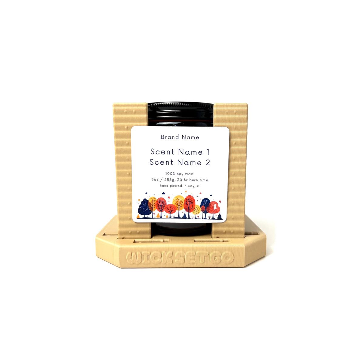Wick Set Go sticker tool base with columns for precise label alignment.