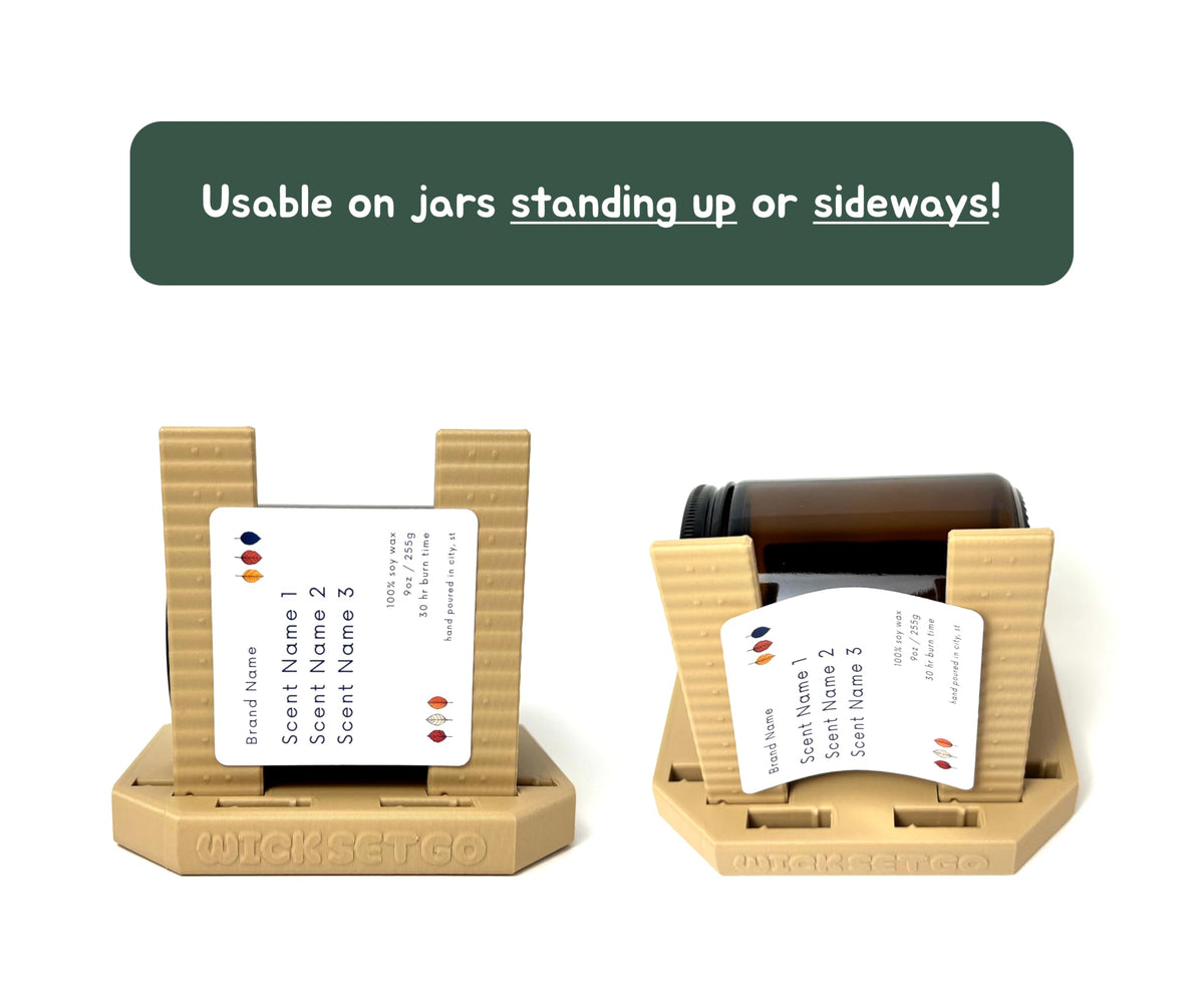 Wick Set Go three configurations support varied label placements.