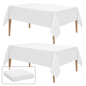 WIGENIUS 2-pack white tablecloth 70x120 on a banquet table for a polished setup