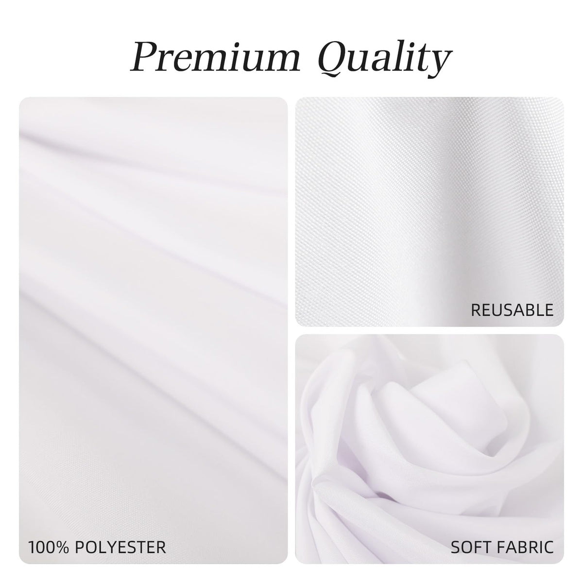 WIGENIUS white rectangle tablecloth on a 6-foot table for elegant dining.