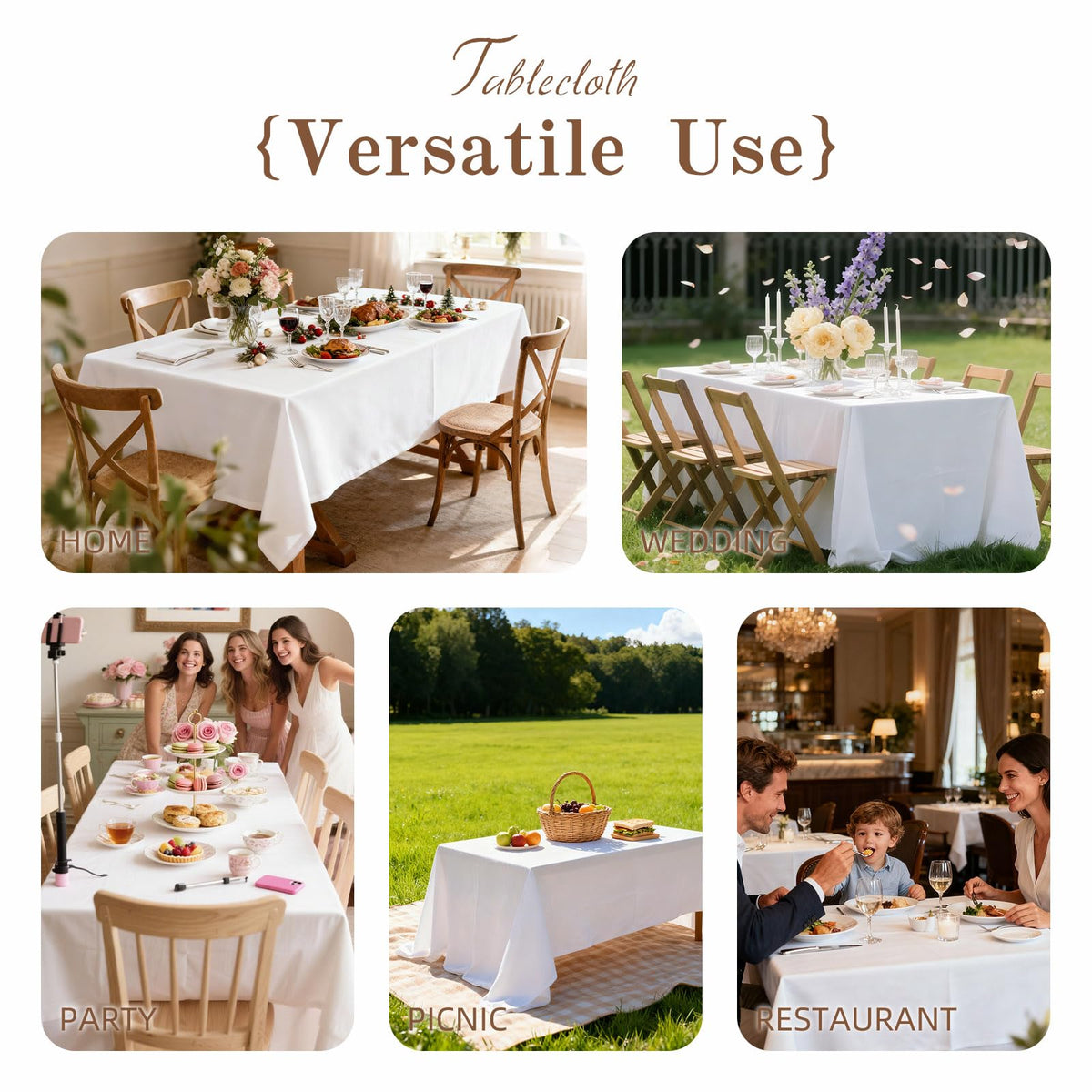 WIGENIUS white cloth protects tables and elevates event aesthetics