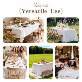 WIGENIUS white cloth protects tables and elevates event aesthetics