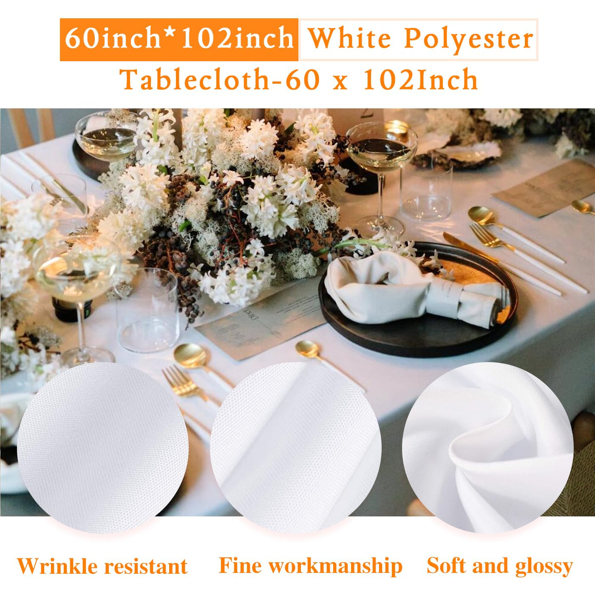 WIGENIUS wrinkle-resistant polyester fabric for quick party cleanup.