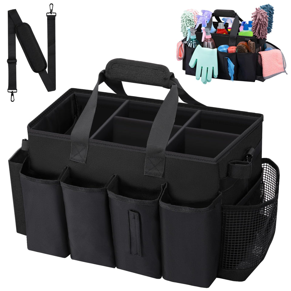 Wigojoy wearable large cleaning caddy bag full setup for organized housekeeping