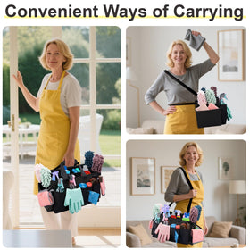 Wigojoy exterior pockets hold rags, gloves, and spray bottles for quick access