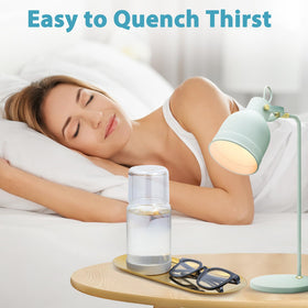 Wikapy nightstand glass set with ergonomic neck for comfortable pouring