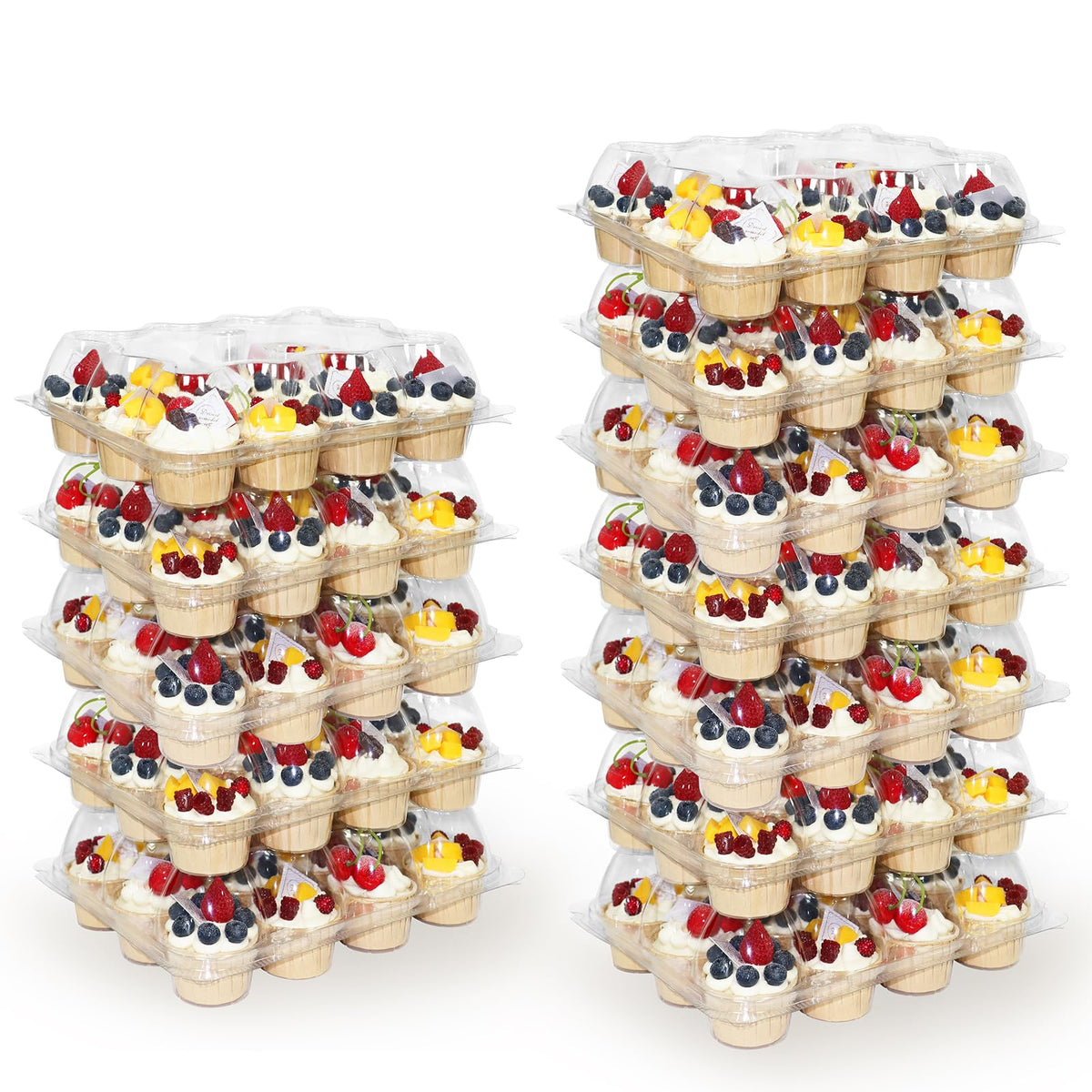 WIKDAY 12-count cupcake containers with lid for secure transport