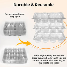 WIKDAY cupcake boxes with snap lids prevent spills