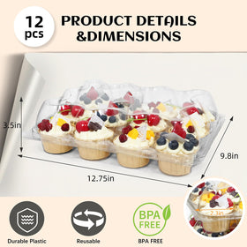 WIKDAY stackable cupcake containers side view save space