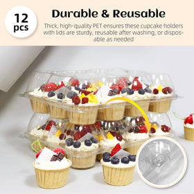 WIKDAY transparent cupcake boxes showcase desserts clearly