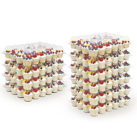 WIKDAY 24-count cupcake container with lid closed for secure transport.