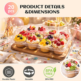 WIKDAY clear cupcake holder displaying frosting while protecting desserts during delivery