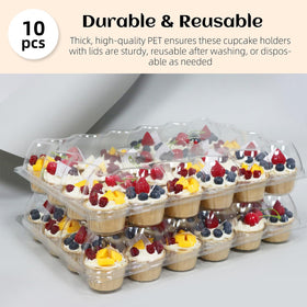 WIKDAY clear cupcake box shows desserts visible for gifting.