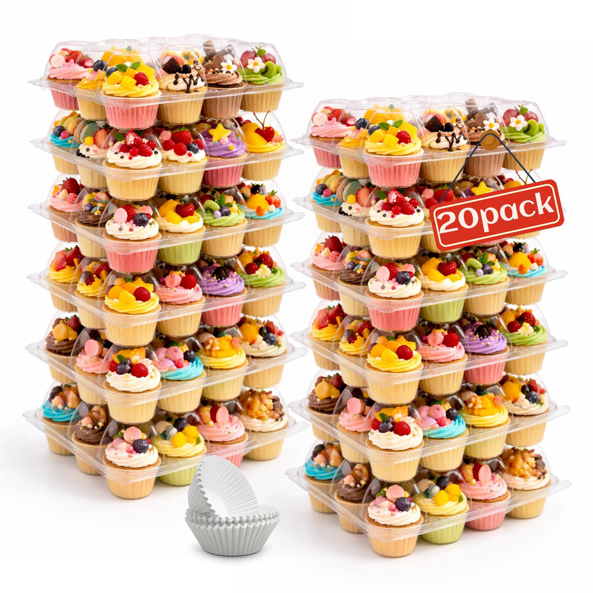 WIKDAY cupcake container with lid showing secure transport for bakery orders