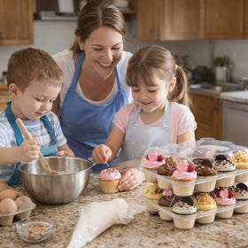 WIKDAY cupcake display protects frosting while showcasing treats