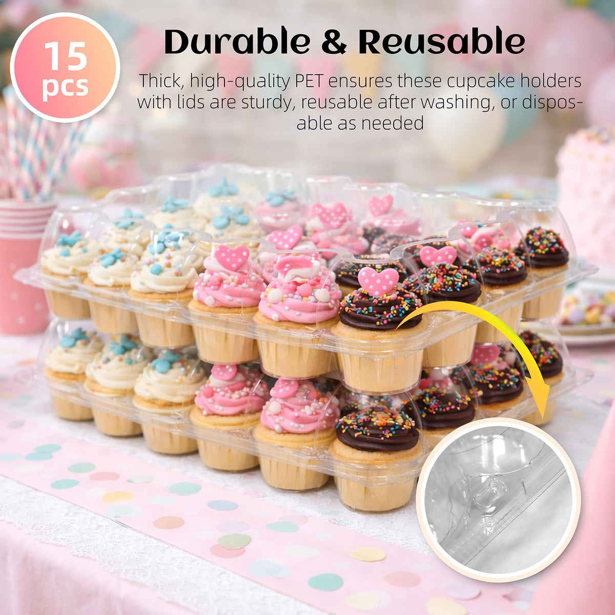 WIKDAY cupcake holder with a secure lid for transport and presentation.