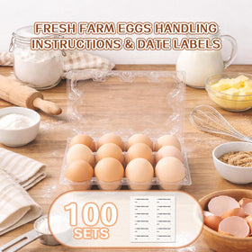 WIKDAY egg cartons date tracking stickers simplify expiry management for operations