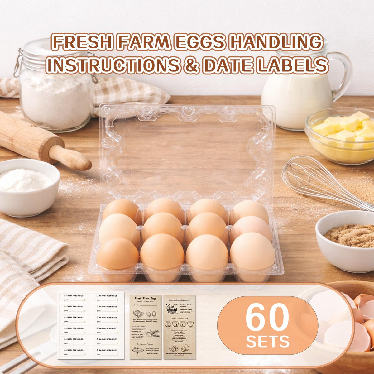 WIKDAY egg cartons with secure closures prevent spills during transport.