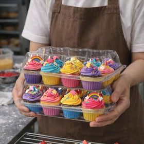 WIKDAY snug snap-on lid keeps cupcakes fresh during transport