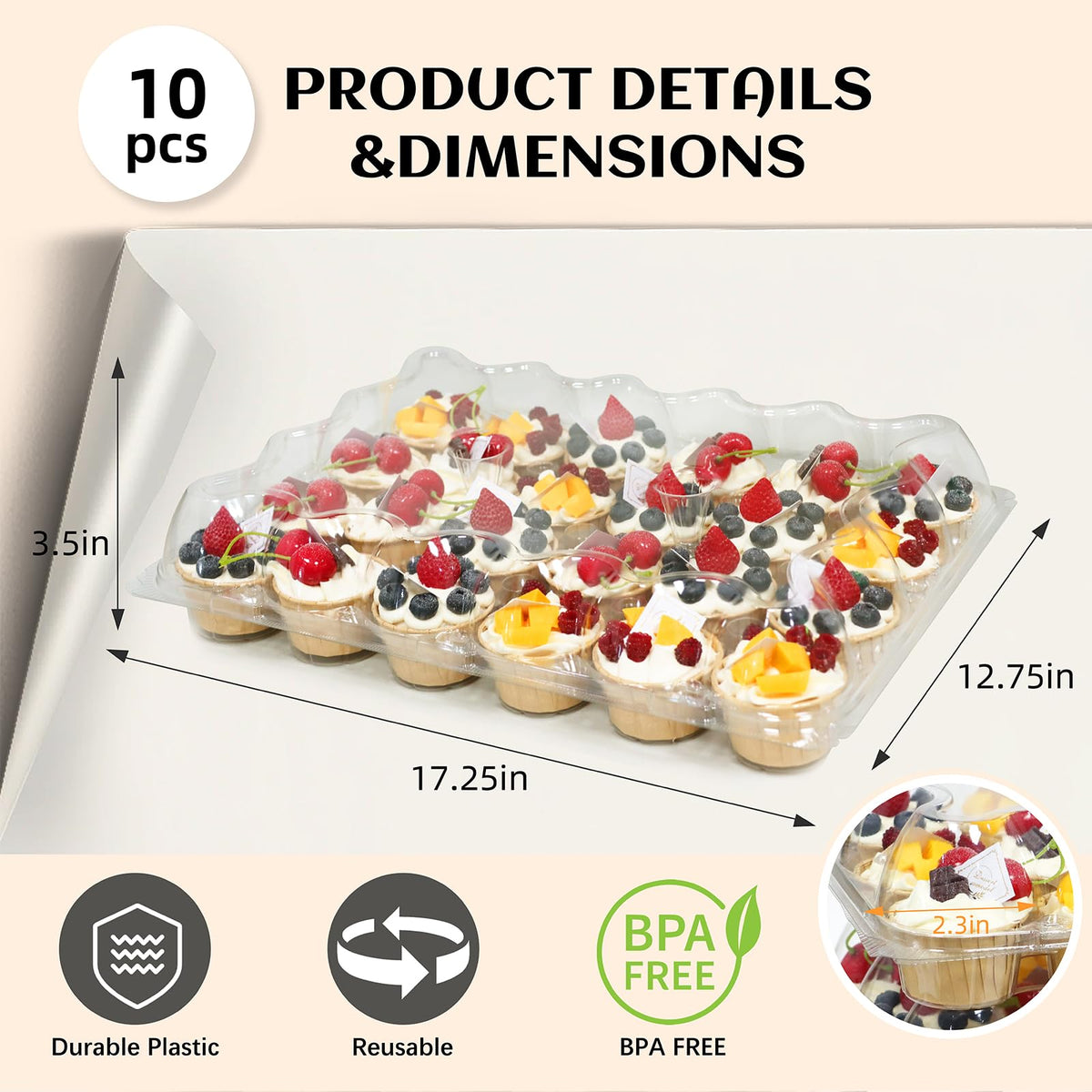 WIKDAY stackable cupcake boxes demonstrate space-saving stacking.