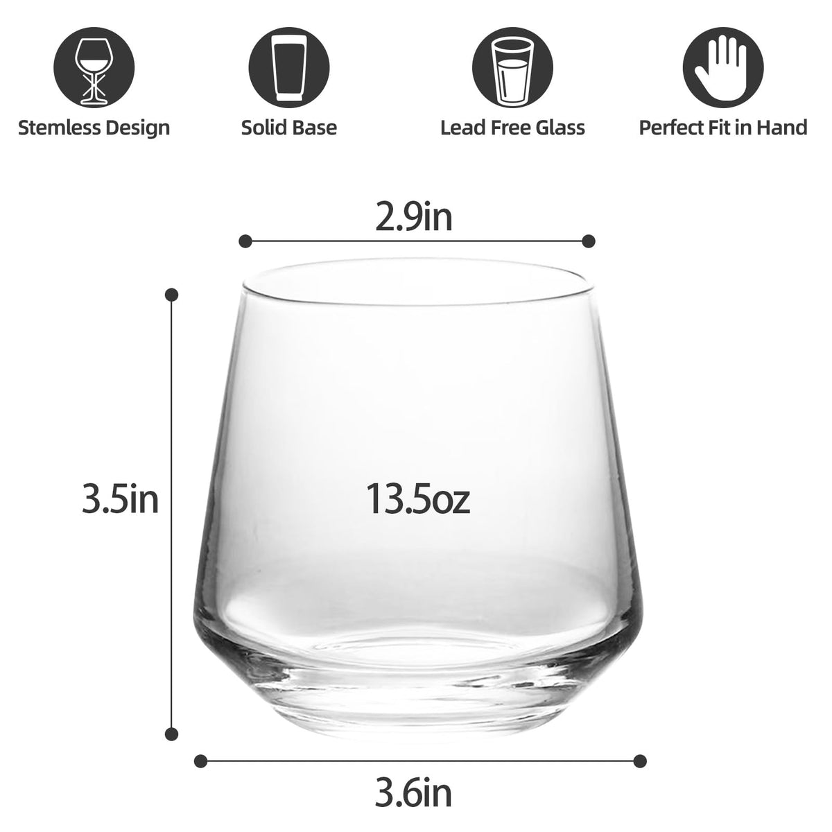 Close-up of crystal-clear stemless glass highlighting clarity and modern design