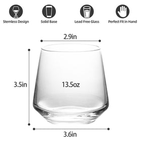 Close-up of crystal-clear stemless glass highlighting clarity and modern design
