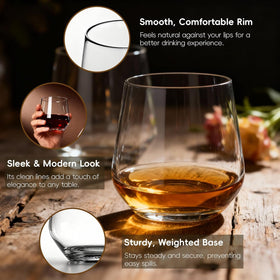 Stable base provides secure footing for red and white wine