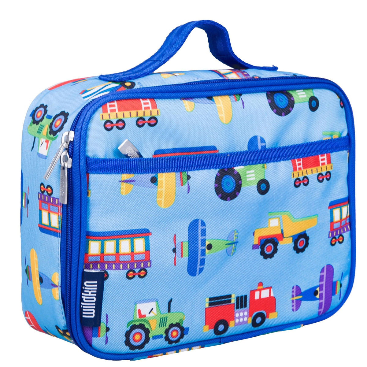 Wildkin kids insulated lunch box front view showing durable, colorful exterior for daily school meals