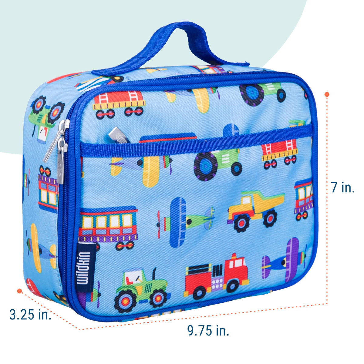Wildkin kids insulated lunch box interior pocket helping organize utensils