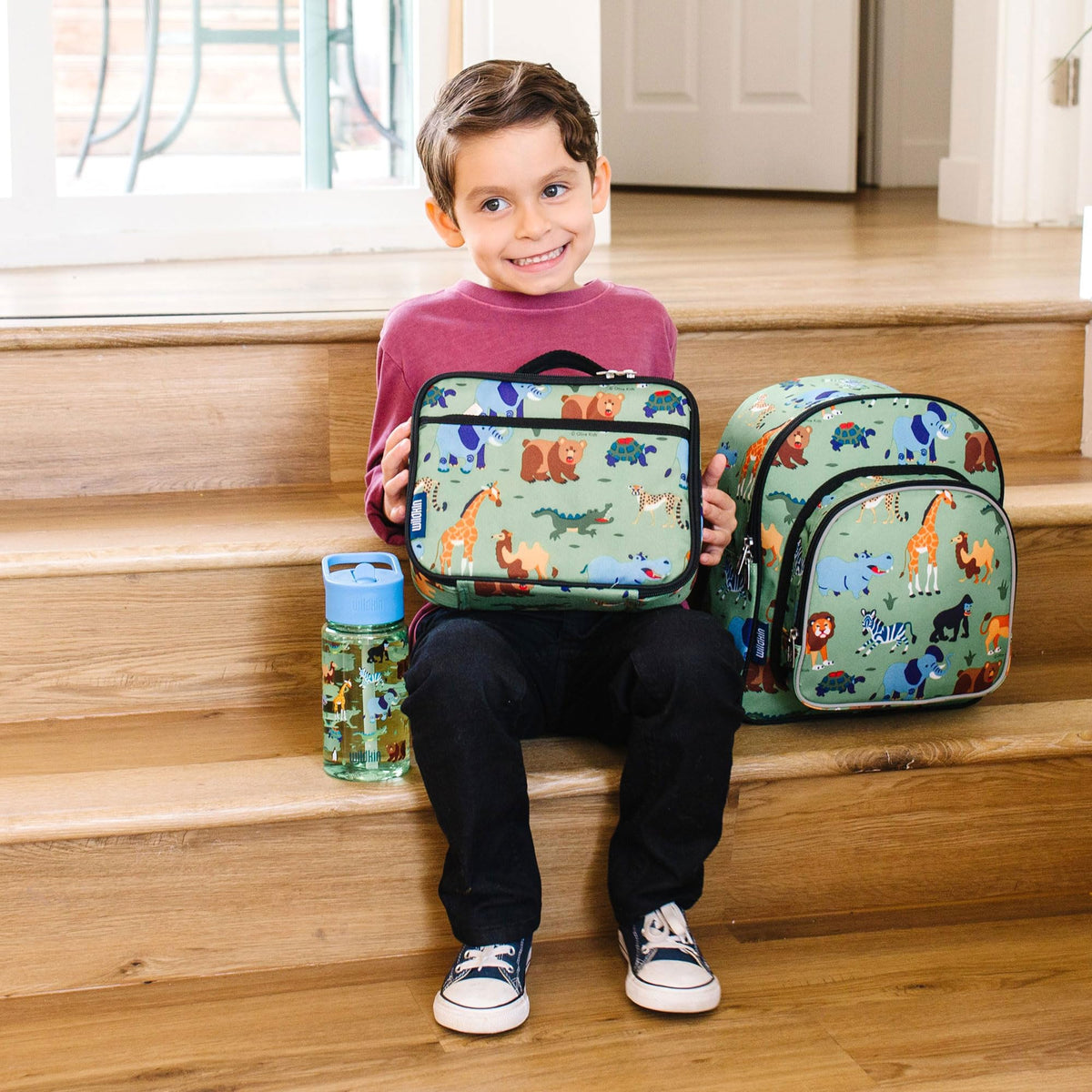Wildkin lunch box interior pocket helps organize snacks and utensils.