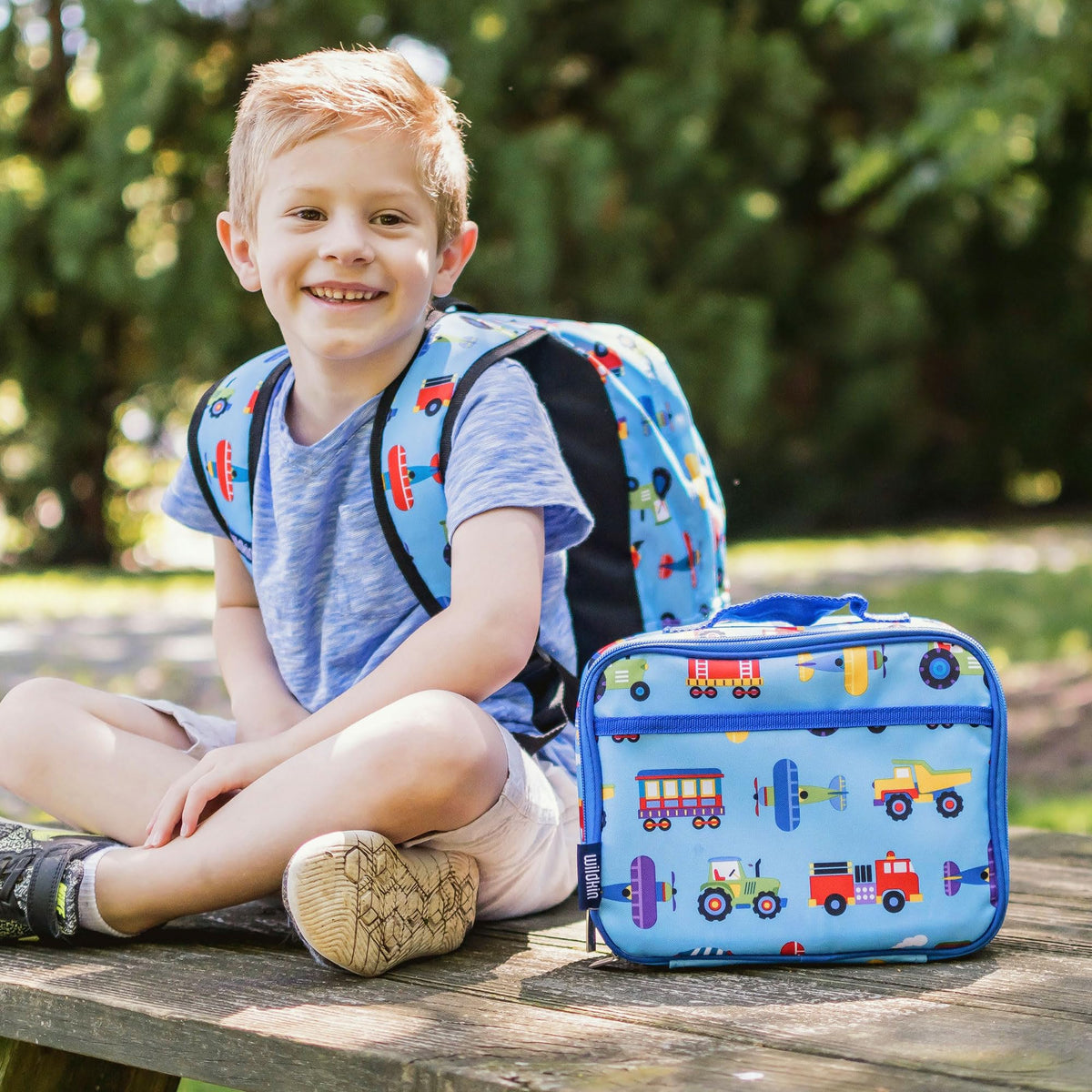 Wildkin insulated lunch box open lid for easy access to snacks and meals