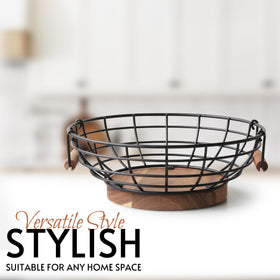 Wildmos black wire basket showing durable frame with modern kitchen style.