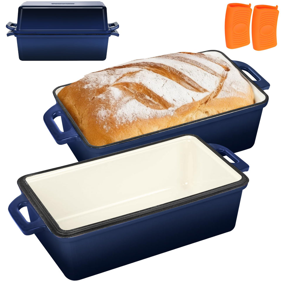 Wildone 2-in-1 bread pan with lid showing durable enamel for even baking