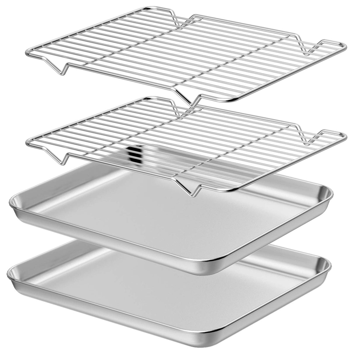 Wildone baking sheet 12x10, front view, sturdy steel for even baking
