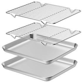 Wildone baking sheet 12x10, front view, sturdy steel for even baking