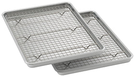 Wildone baking sheet half pan assembly showcases sturdy construction for even browning.