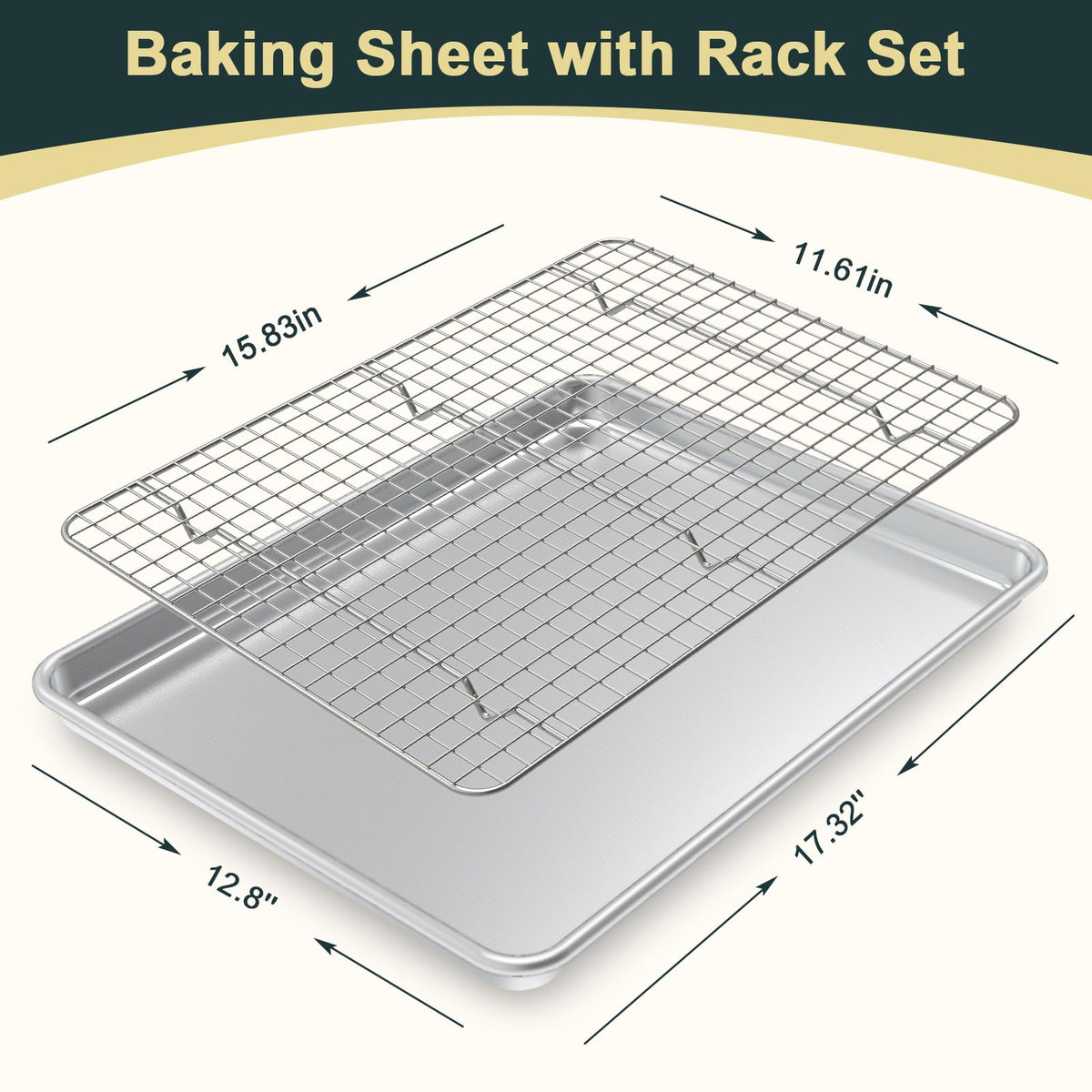Wildone baking sheet nonstick surface for easy release and quick cleanup.