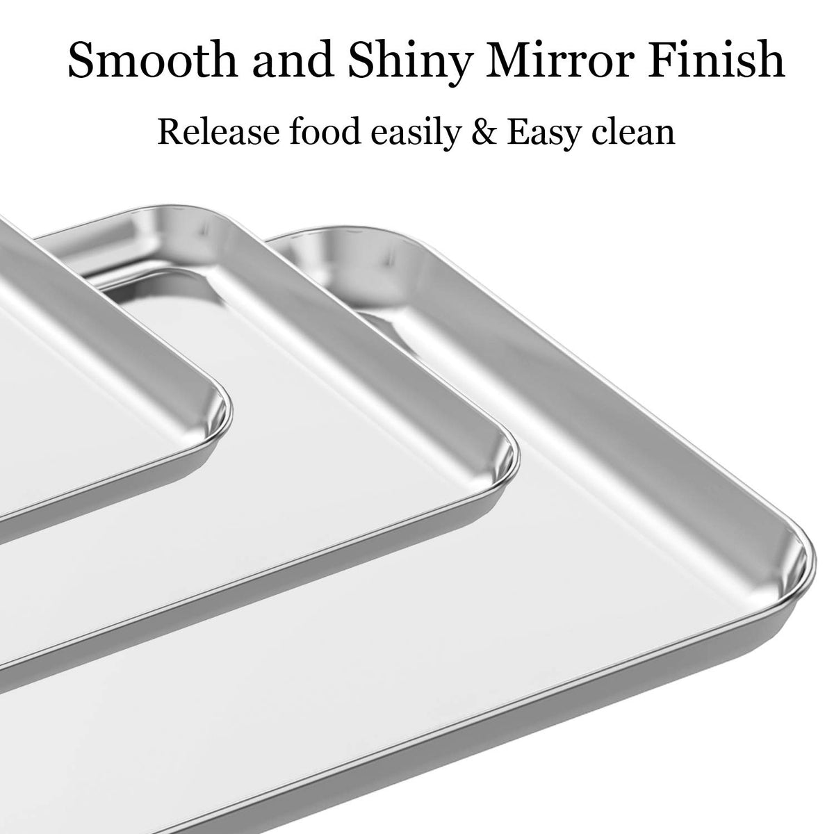 Wildone baking sheet set smooth edges for safe handling and easy transfer