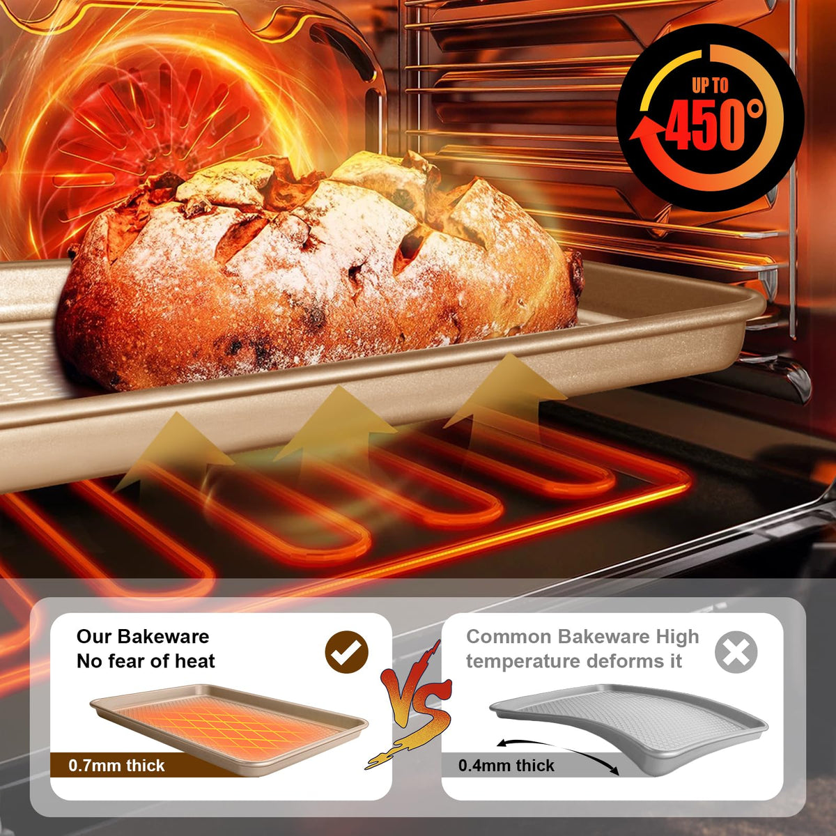 Wildone champagne gold finish two-pack baking sheets add stylish function to your kitchen.