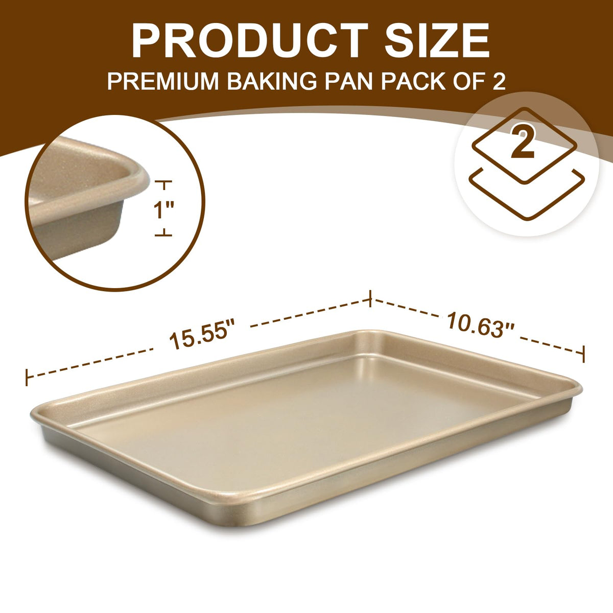 Wildone heavy-gauge carbon steel sheets resist warping for years of baking.