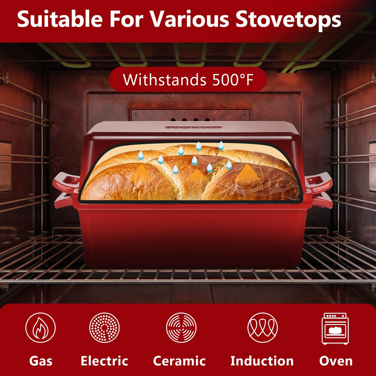 Wildone cast-iron bread pan demonstrating even heat distribution