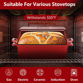 Wildone cast-iron bread pan demonstrating even heat distribution
