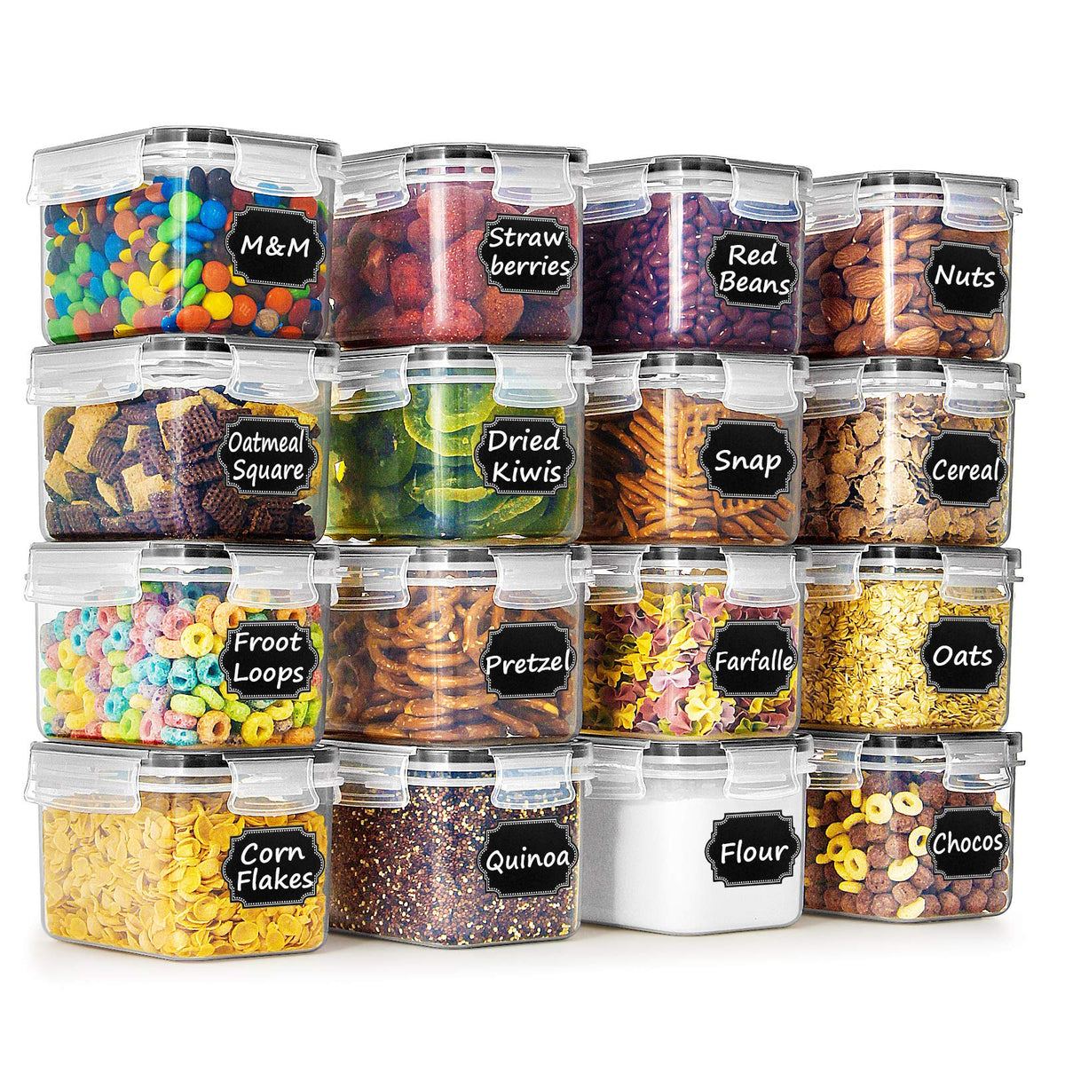 Wildone cereal storage 16-pack with 0.8L containers for organized pantry storage.