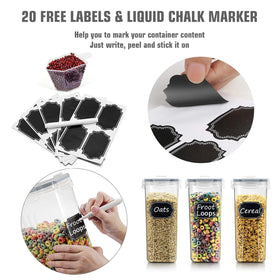 Wildone measuring cup and chalk marker with 20 labels for organization.