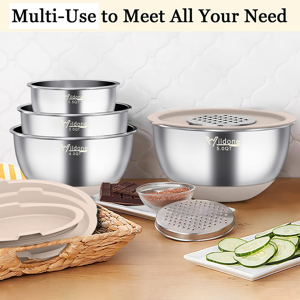 Wildone bowls feature clear internal measurement marks for easy portioning